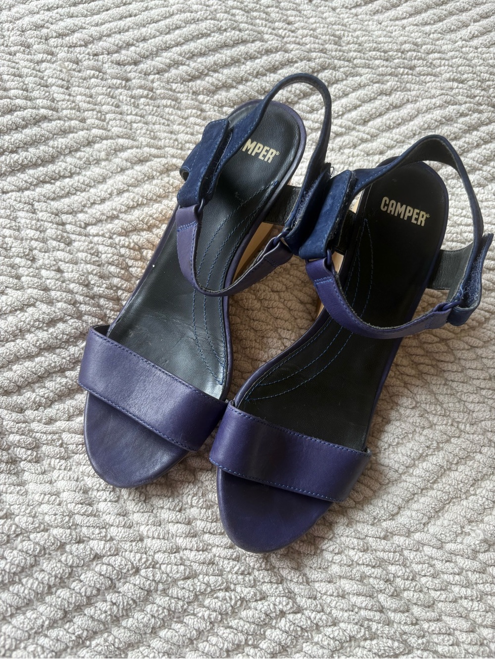 Camper Purple Leather Slingback Sandals